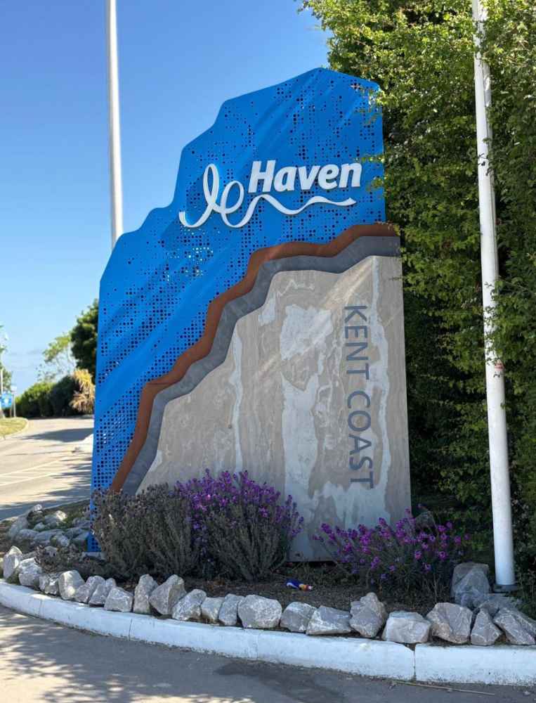 Haven entrance sign at the caravan park