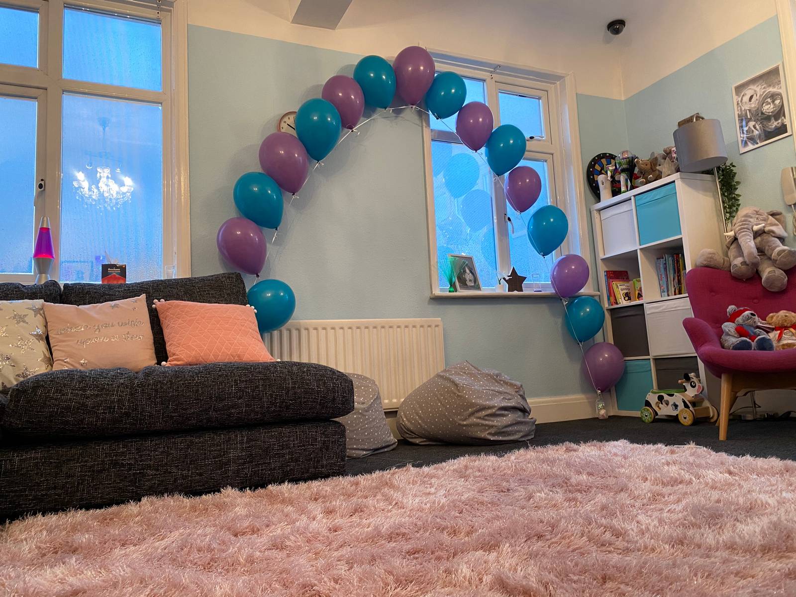 Sofa seating area in the Family Hub